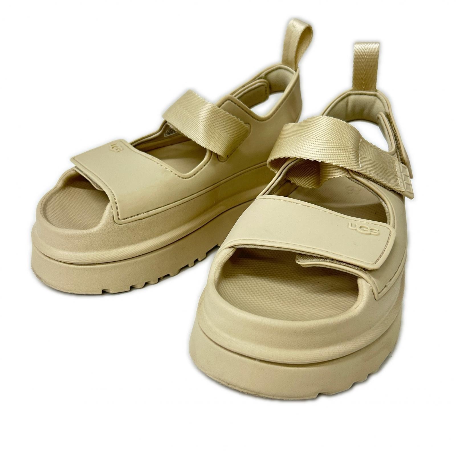 アグ 【美品】1152685 GoldenGlow ゴールデングロウ プラットフォームソール サンダル US5