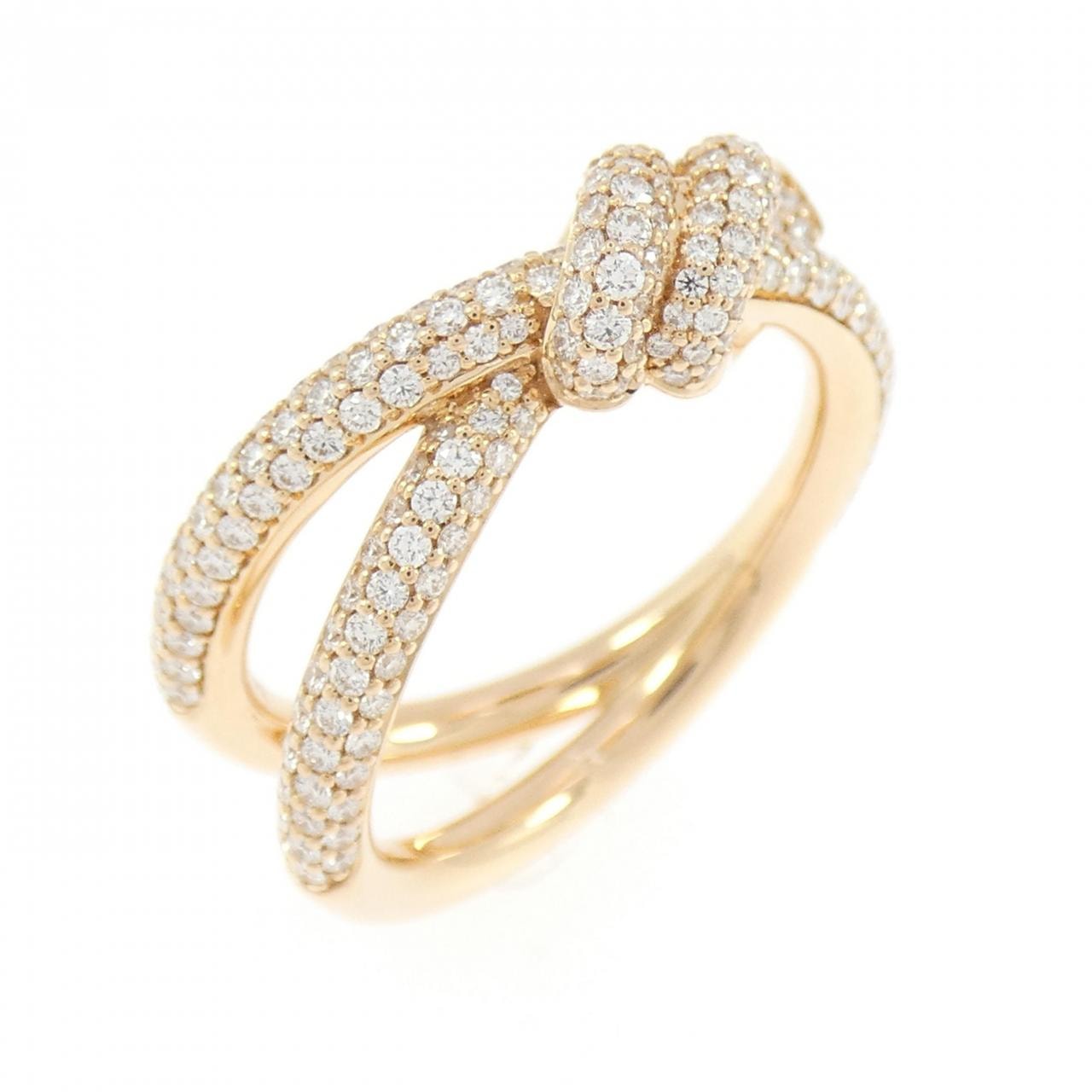 ティファニー ノット ダブル ロウ リング 0.62CT