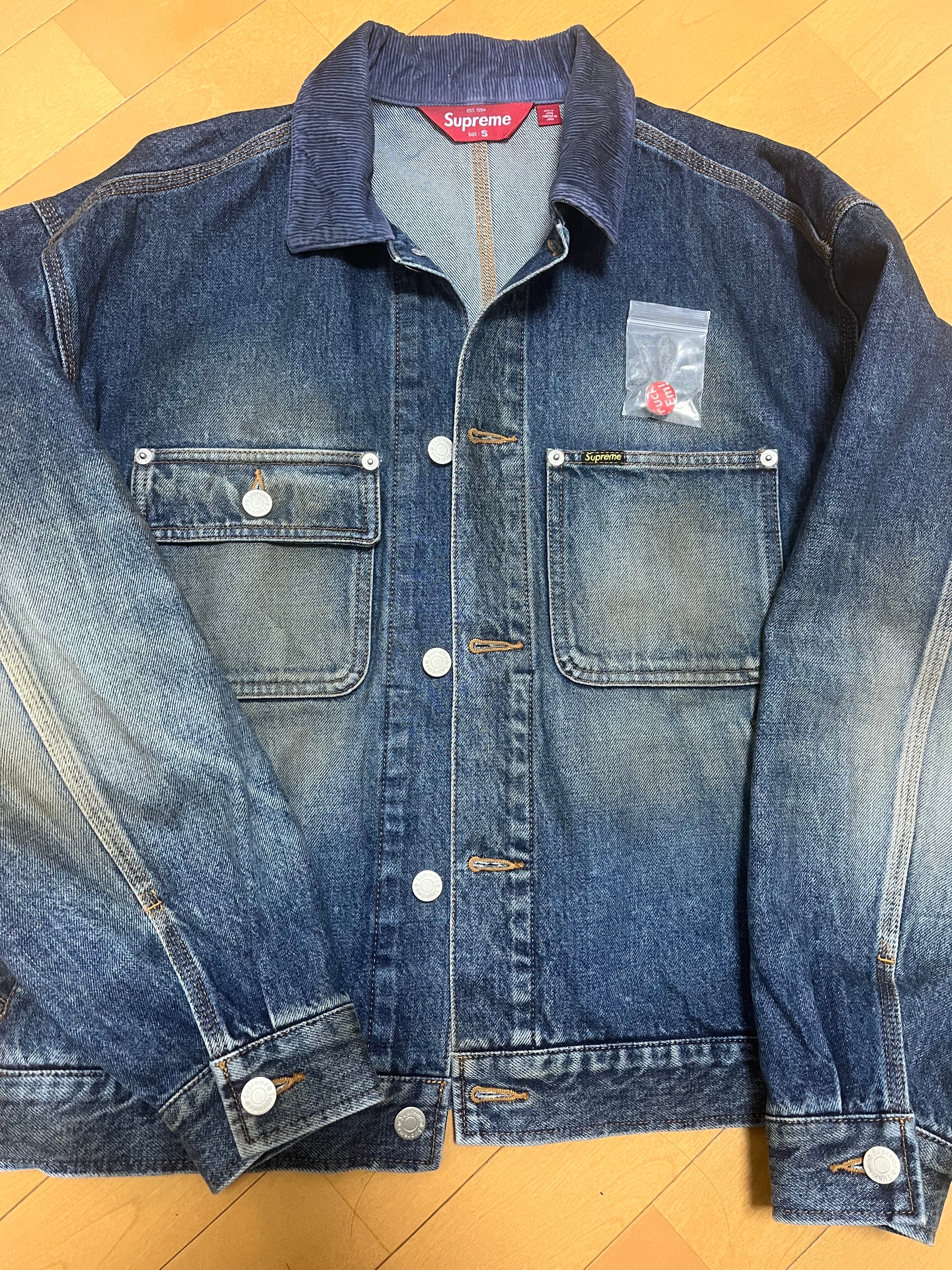 Supreme Distressed Selvedge Trucker Jacket (25FW) "Washed Indigo"