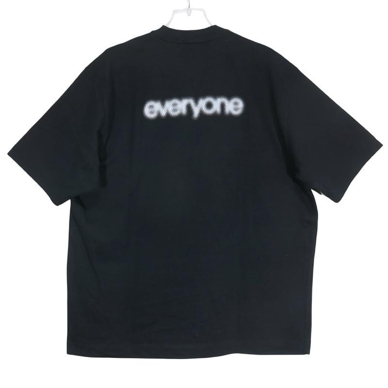 everyone エブリワン LOGO TEE SHIRT EV23-CS06 ぼかし ロゴ Tシャツ ブラック クルーネック ショートスリーブ カットソー 半袖 サイズL