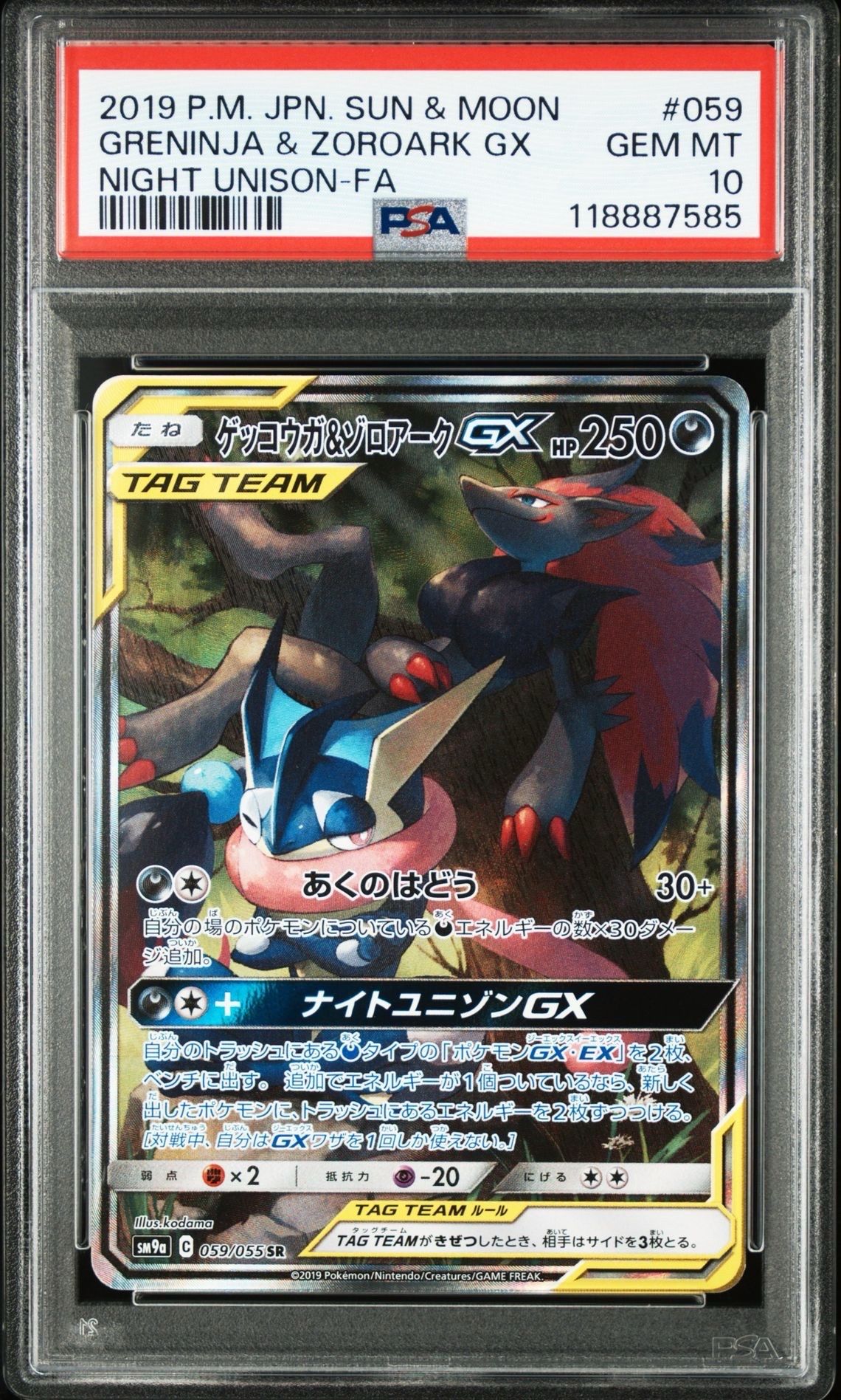 ゲッコウガ&ゾロアークGX SR: SA[SM9a 059/055](強化拡張パック「ナイトユニゾン」)