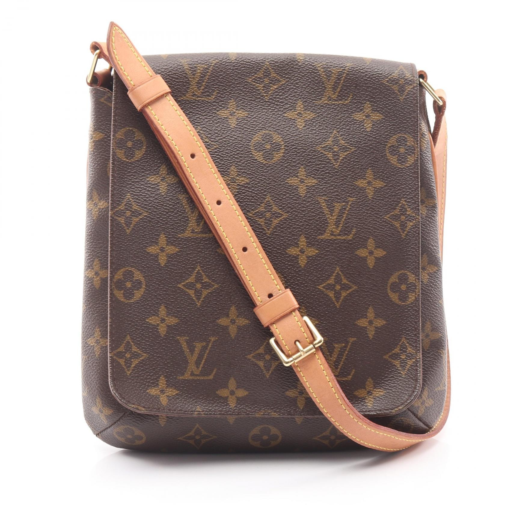 ルイ・ヴィトン LOUIS VUITTON ミュゼットサルサ ショートストラップ ショルダーバッグ バッグ PVCコーティングキャンバス レザー モノグラム レディース ブラウン系 M51258 【中古】