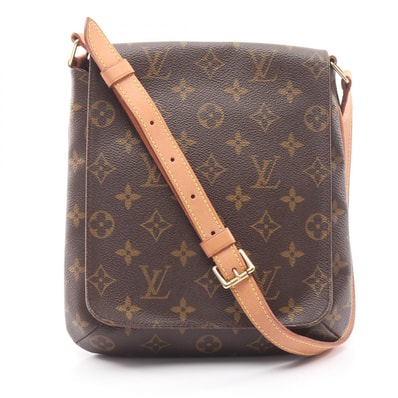ルイ・ヴィトン LOUIS VUITTON ミュゼットサルサ ショートストラップ ショルダーバッグ バッグ PVCコーティングキャンバス レザー モノグラム レディース ブラウン系 M51258 【中古】