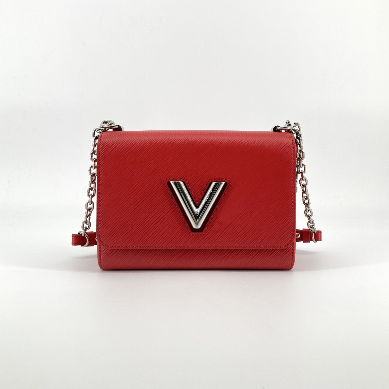 LOUIS VUITTON(ルイ・ヴィトン) ツイストMM LVロック シルバー金具 エピレザー M50523 ショルダーバッグ レッド