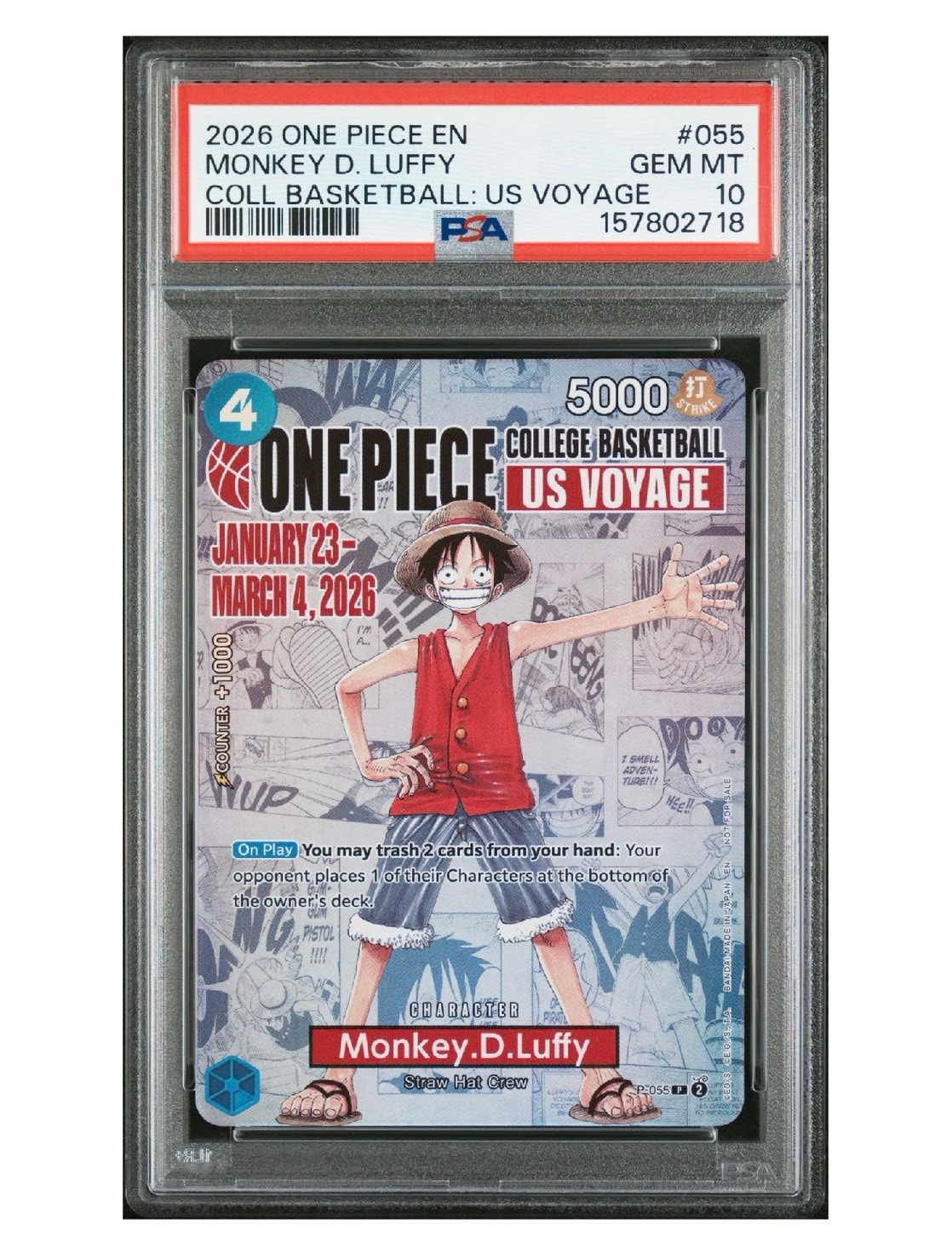 PSA10】モンキー・D・ルフィ：P (開封済) [P-055]【英語版