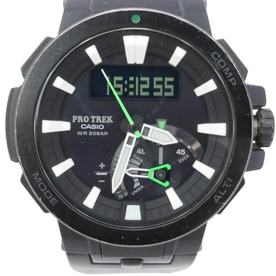 CASIO PROTREK カシオ プロトレック 時計 PRW-7000-1AFJK Multifield Line マルチフィールドライン ソーラー アナログ デジタル 腕時計 ブラック系【中古】
