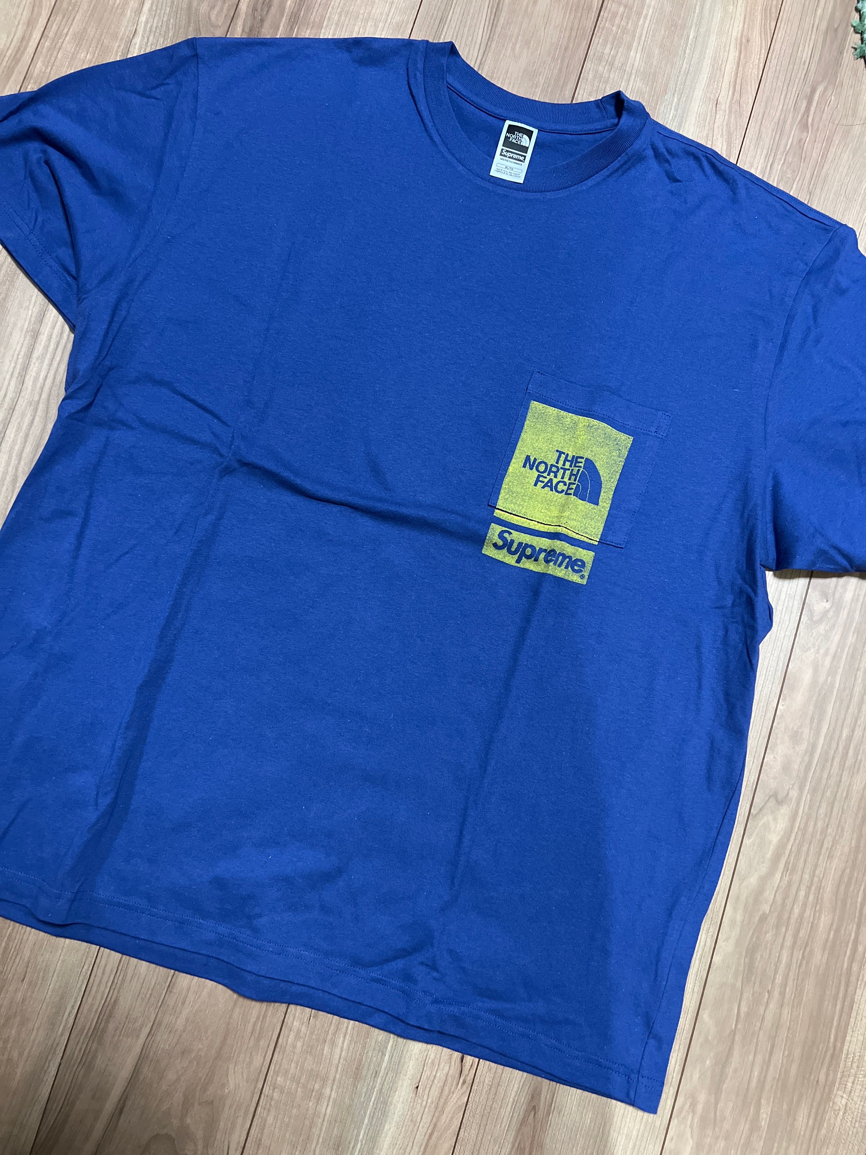 Supreme x The North Face Printed Pocket Tee "Navy"