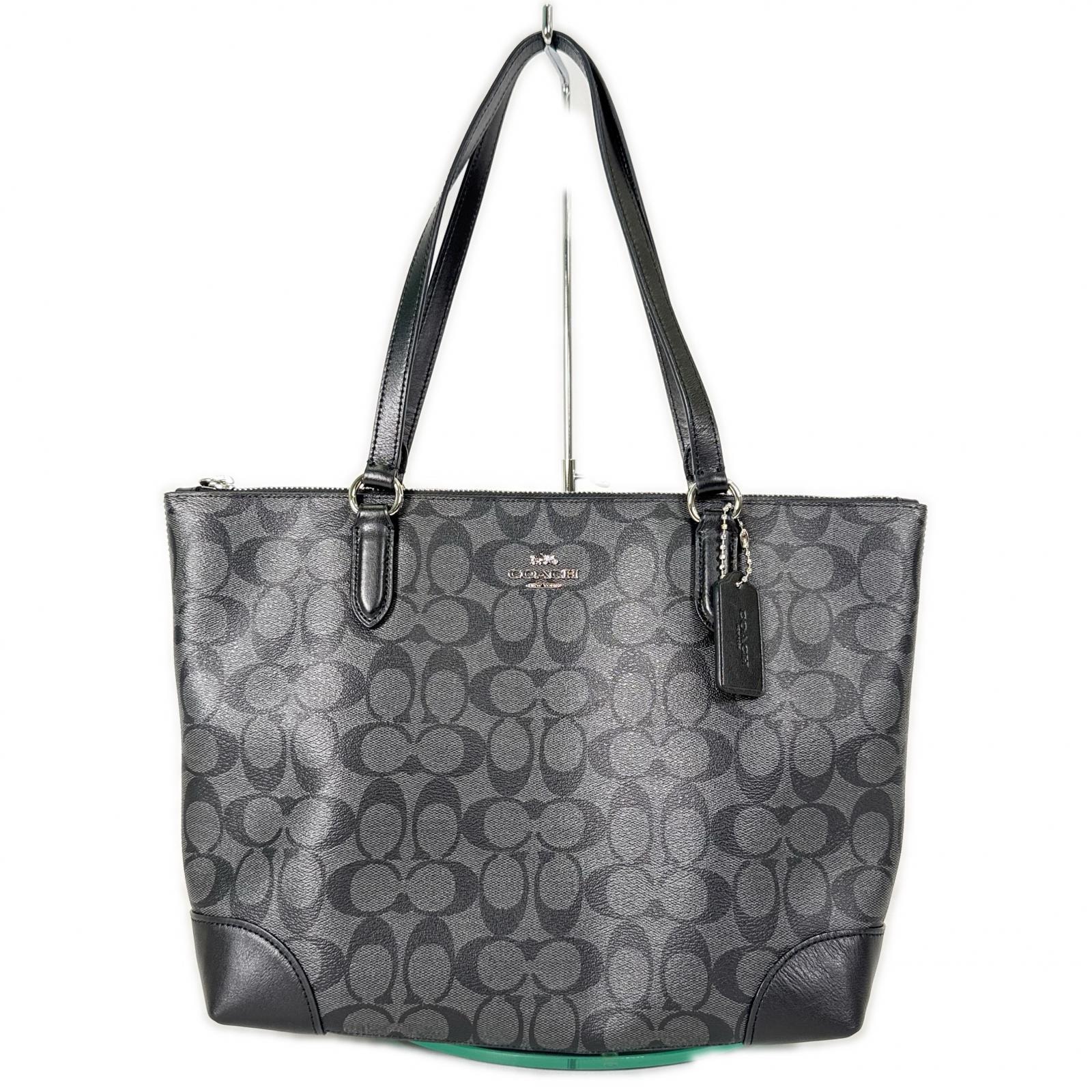 COACH コーチ トートバッグ ブラック グレー レザー シグネチャー キャンバス ユニセックス メンズ カバン レディース