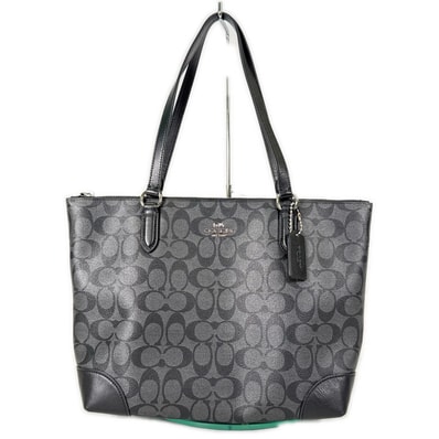 COACH コーチ トートバッグ ブラック グレー レザー シグネチャー キャンバス ユニセックス メンズ カバン レディース