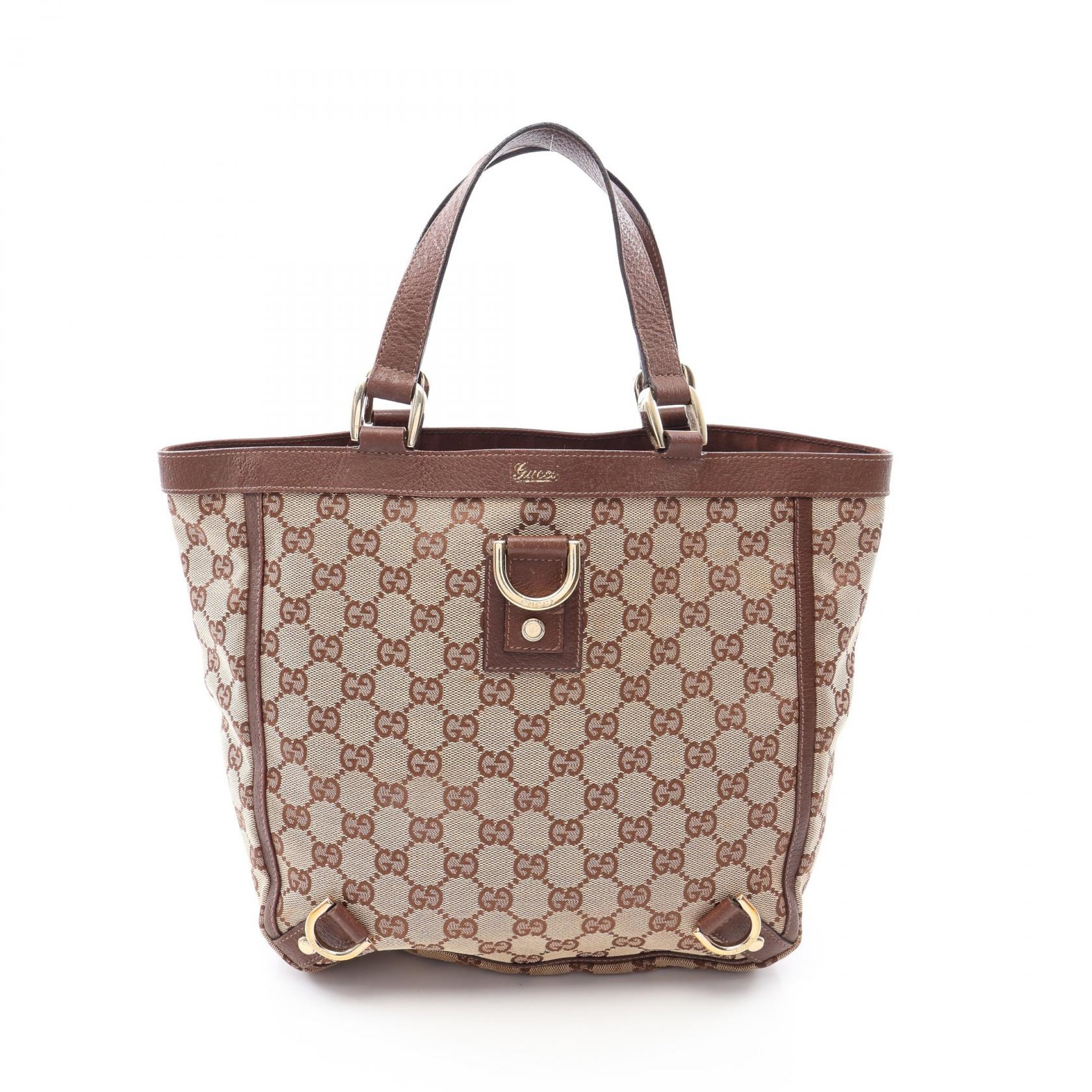 グッチ GUCCI アビー GGキャンバス トートバッグ バッグ キャンバス レザー レディース ベージュ系 / ブラウン系 130739 【中古】