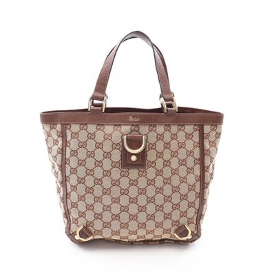 グッチ GUCCI アビー GGキャンバス トートバッグ バッグ キャンバス レザー レディース ベージュ系 / ブラウン系 130739 【中古】