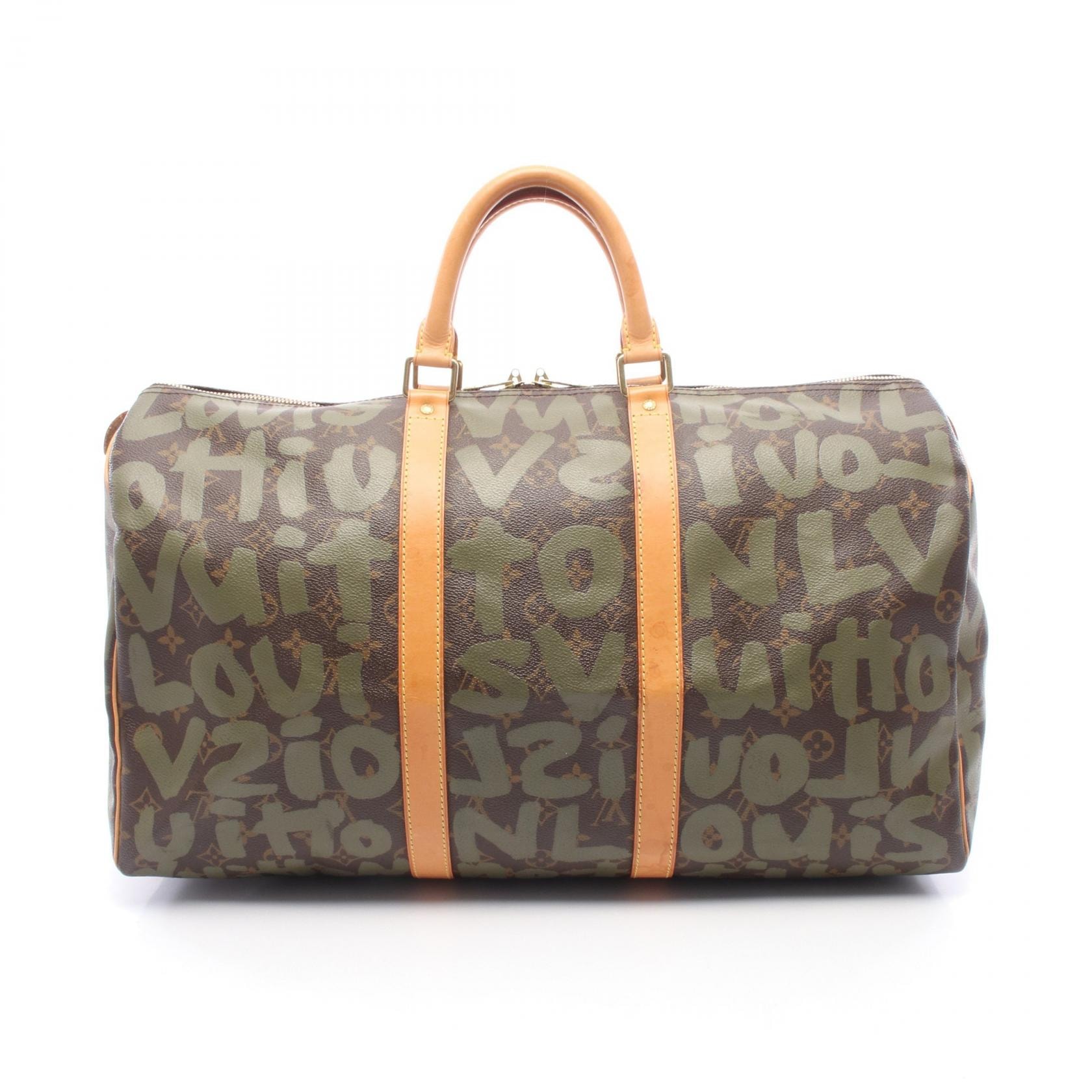 ルイ・ヴィトン LOUIS VUITTON キーポル50 ボストンバッグ ボストンバッグ バッグ PVCコーティングキャンバス レザー モノグラム・グラフィ メンズ レディース ブラウン系 / カーキ系 M92196 【中古】