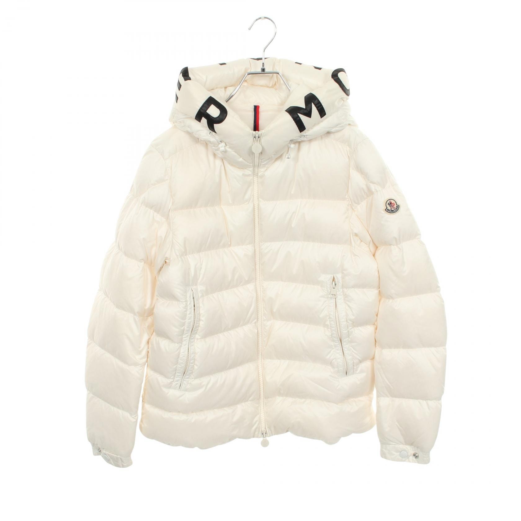 モンクレール MONCLER SALZMAN フード付き ダウンジャケット 衣料品 アウター ナイロン メンズ ホワイト系 1A00009 【中古】