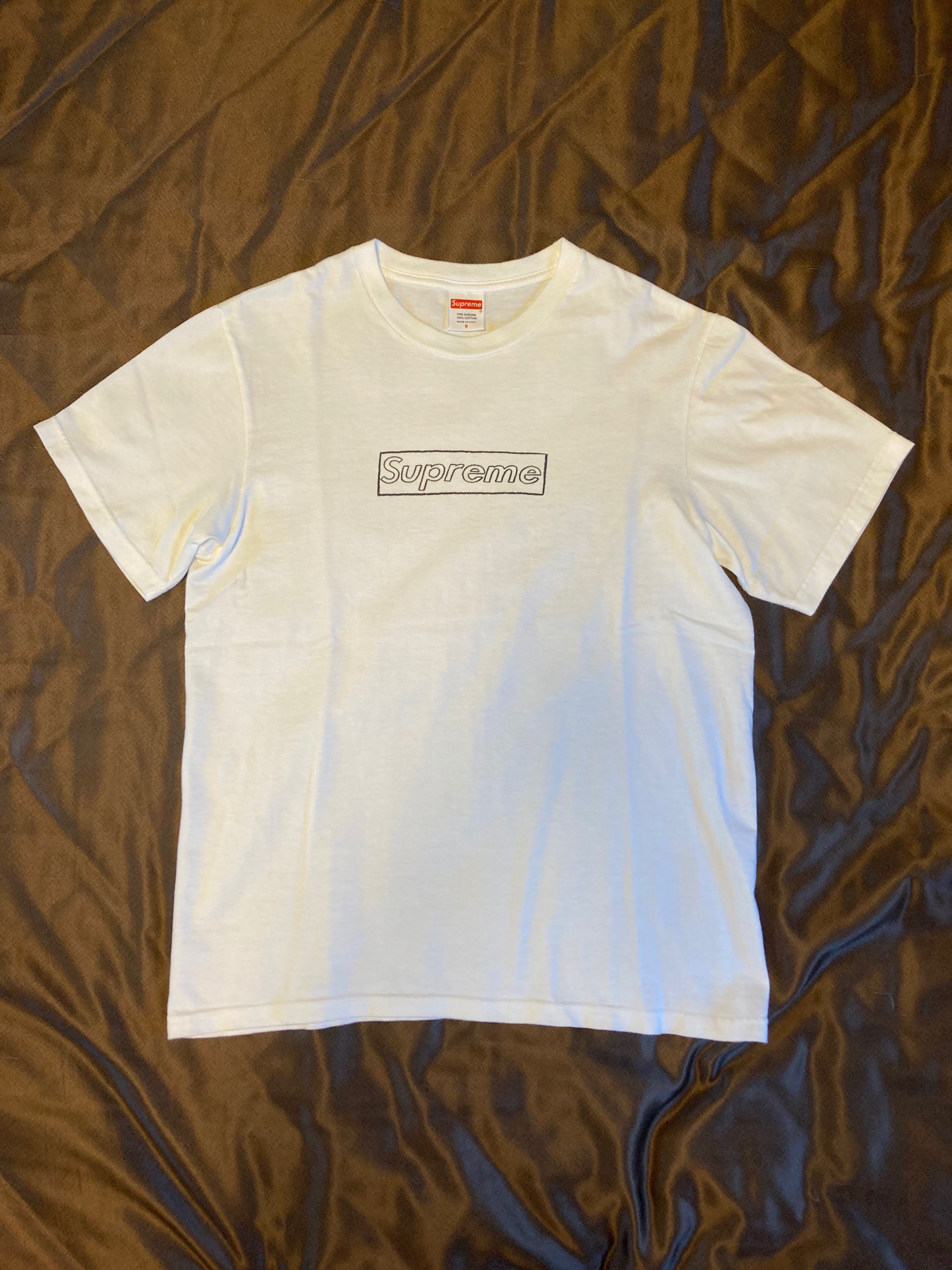 Supreme KAWS Chalk Logo Tee "White"