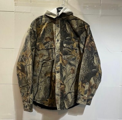 Supreme Quilted Lined Hooded Flannel Shirt "Fallen Leaves"