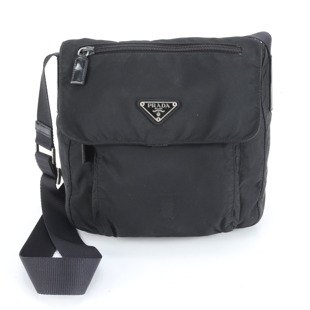 ■極美品 プラダ テスート ナイロントライアングルロゴショルダーバッグ