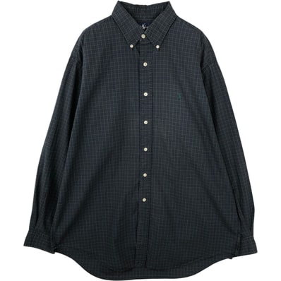 古着 ラルフローレン Ralph Lauren ブラックウォッチチェック 長袖 ボタンダウンチェックシャツ メンズL相当/eaa643466