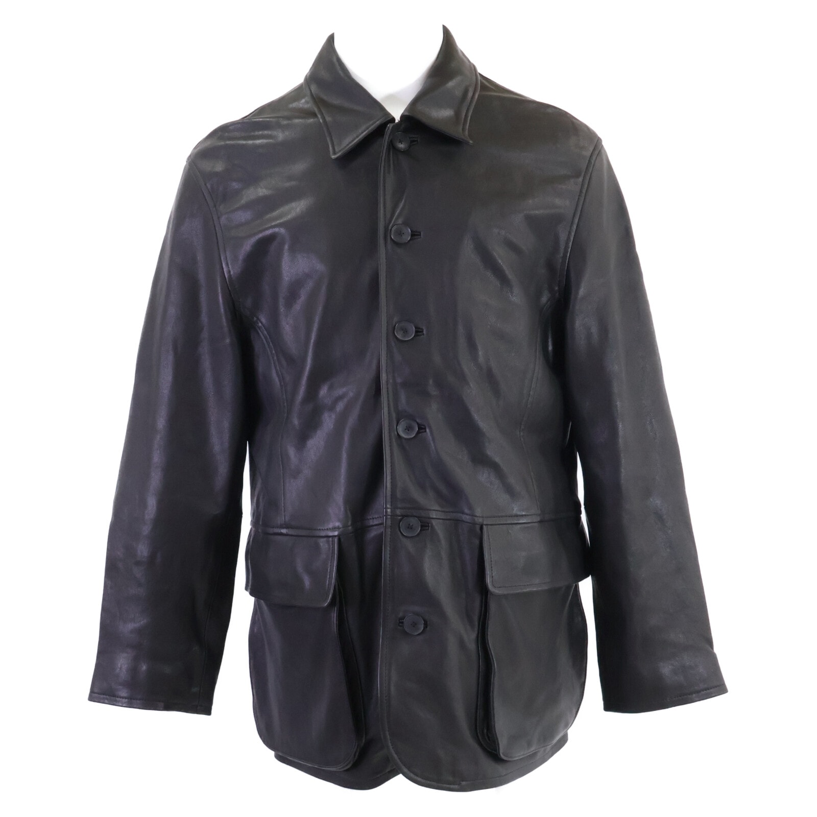 オーラリー 【美品/26SS】A26SB01BL TEXTURED LAMB LEATHER BLOUSON ラムレザー ブルゾン 3