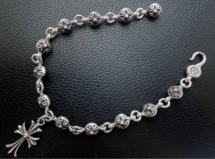 Chrome Hearts #1 Cross Ball Bracelet / CH Cross "Silver"
