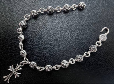 Chrome Hearts #1 Cross Ball Bracelet / CH Cross "Silver"