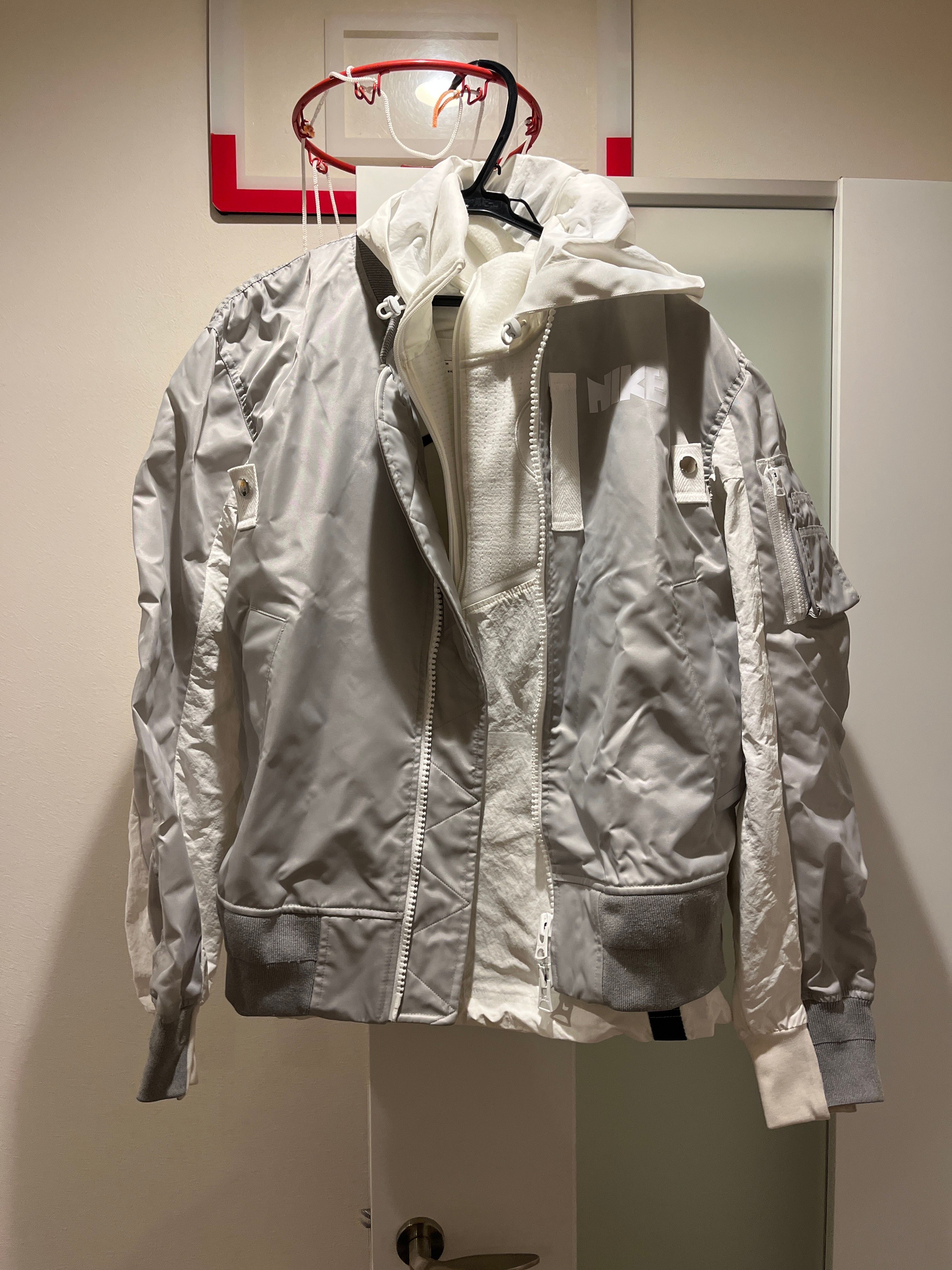 Nike x Sacai NRG Layered Bomber Jacket "Grey Fog"