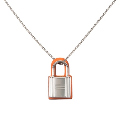 HERMES エルメス オーケリーPM ペンダント ネックレス シルバー オレンジ D刻印(2019年)【中古】
