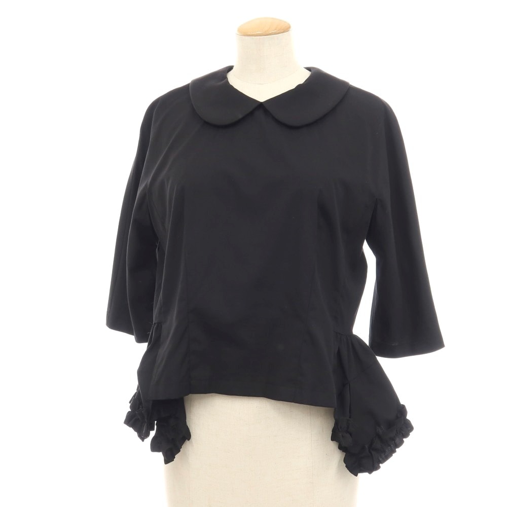 【中古】コムデギャルソン コムデギャルソン COMME des GARCONS COMME des GARCONS 2018年春夏 裾フリル 5分丈 ブラウス ブラック【サイズM】【レディース】