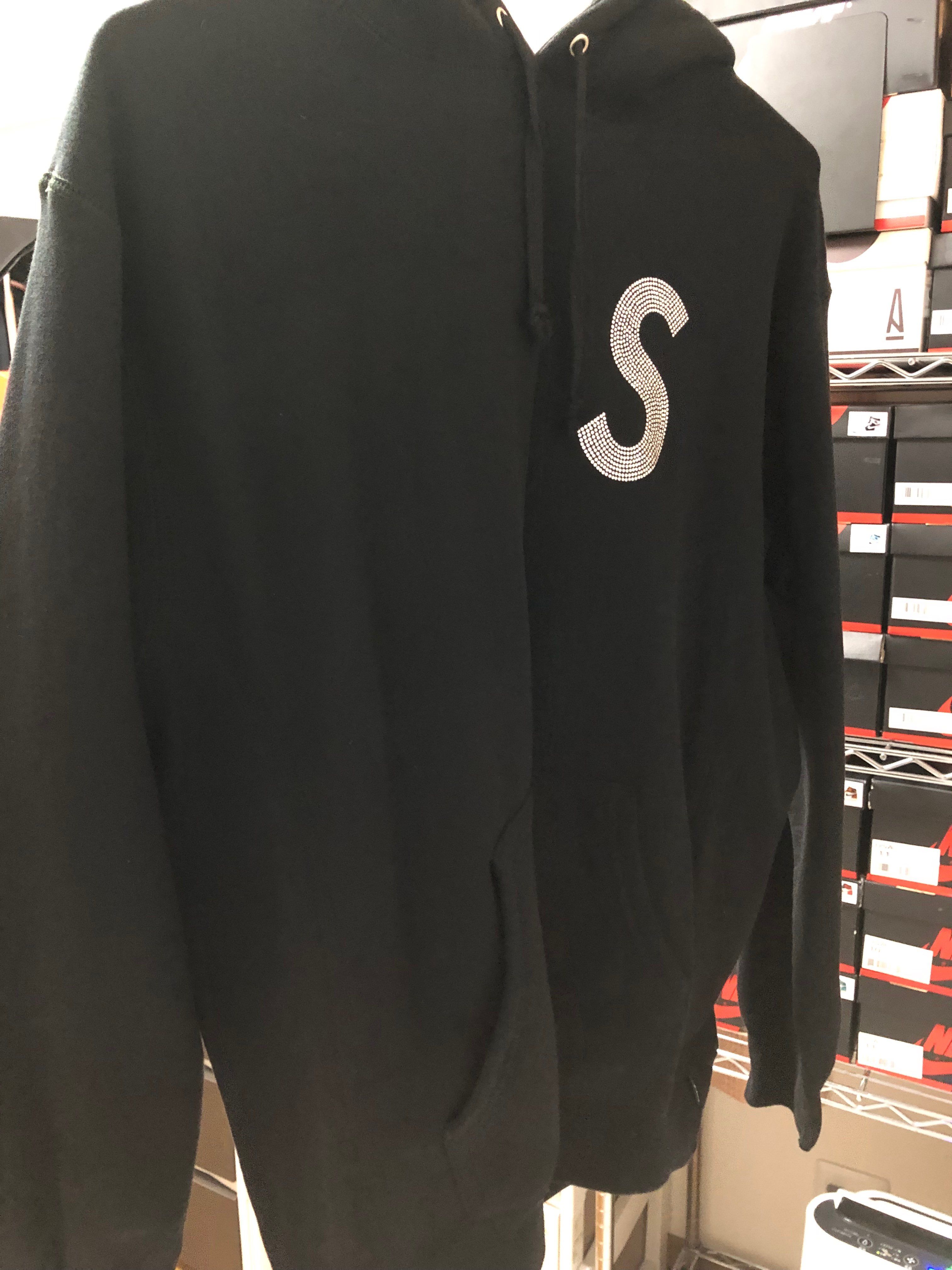 Supreme Swarovski® S Logo Hooded Sweatshirt "Black"