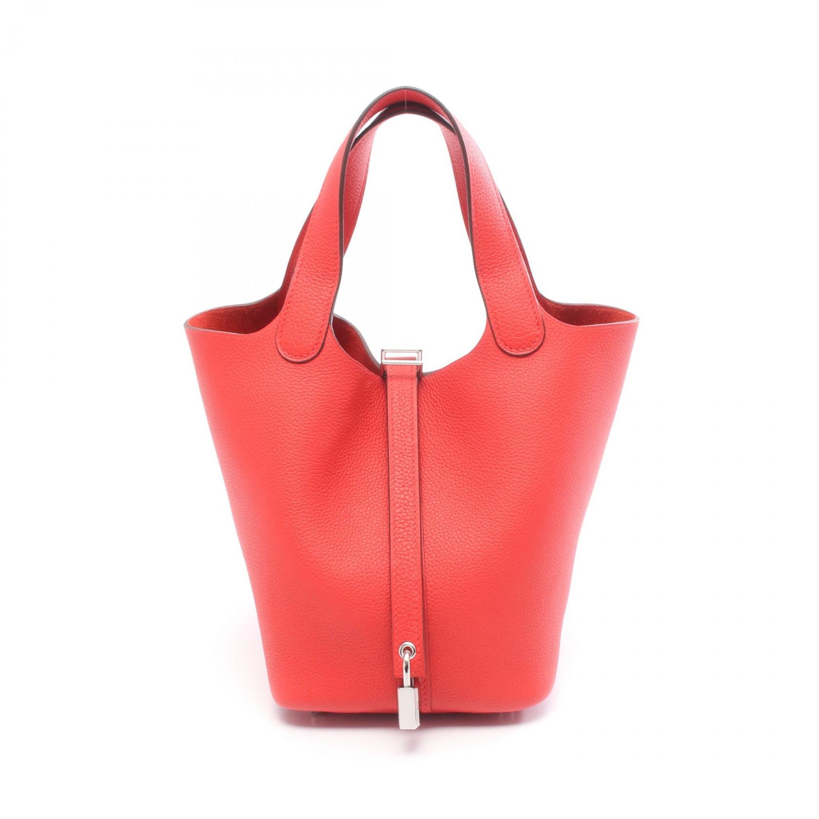 エルメス HERMES ピコタンロックPM ハンドバッグ バッグ レザー トリヨンクレマンス トリヨンクレマンス ルージュクー Y刻印(2020年製造) レディース レッド系 【中古】