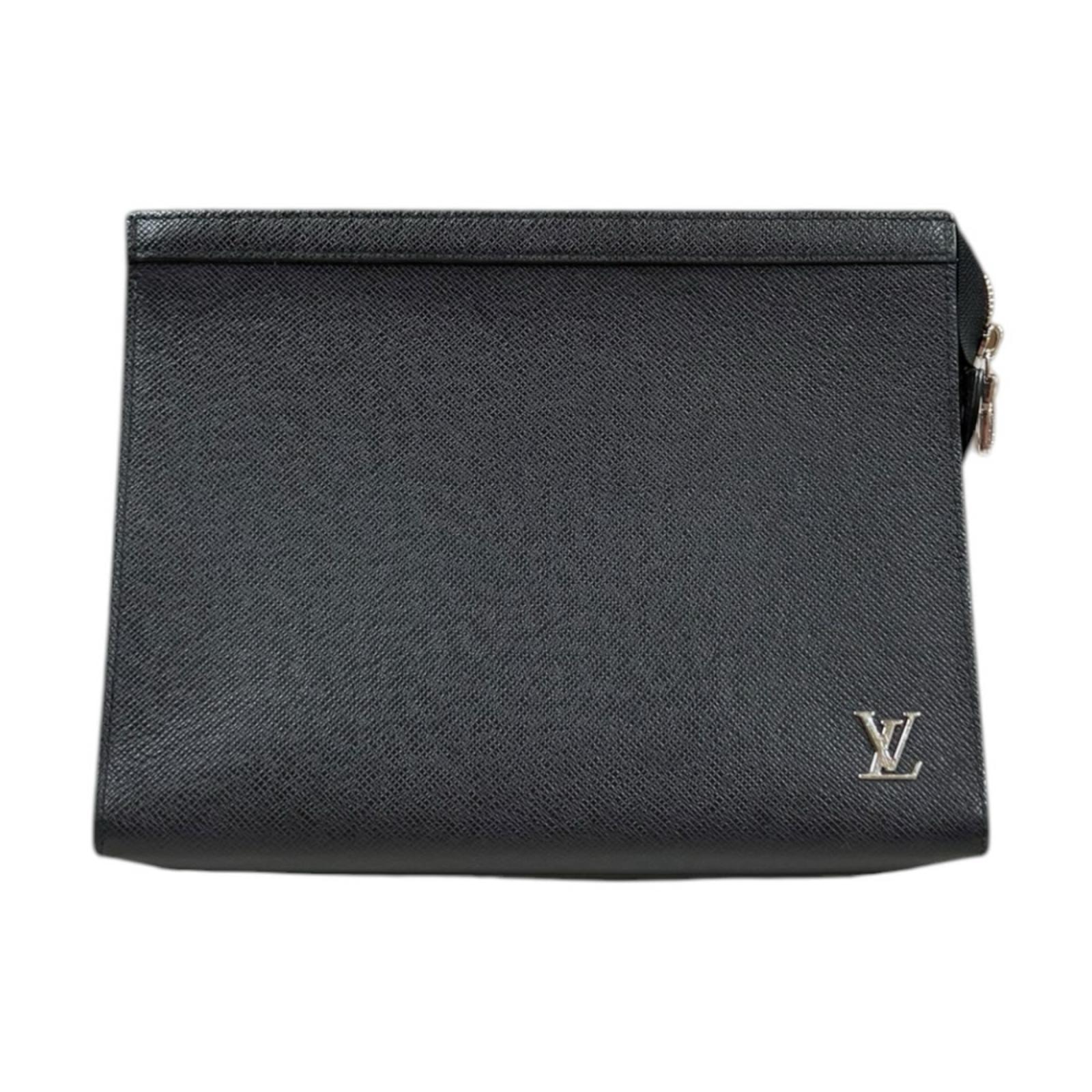 ルイヴィトン ポシェット ヴォワヤージュ タイガ クラッチバッグ タイガレザー M30450 ブラック メンズ LOUIS VUITTON  中古