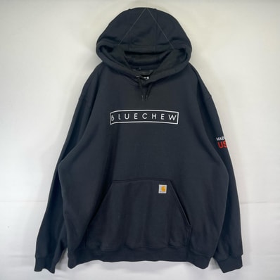 古着 カーハート Carhartt パーカー スウェット プルオーバー 大きいサイズ ワンポイントロゴ 2XL ブラック メンズ