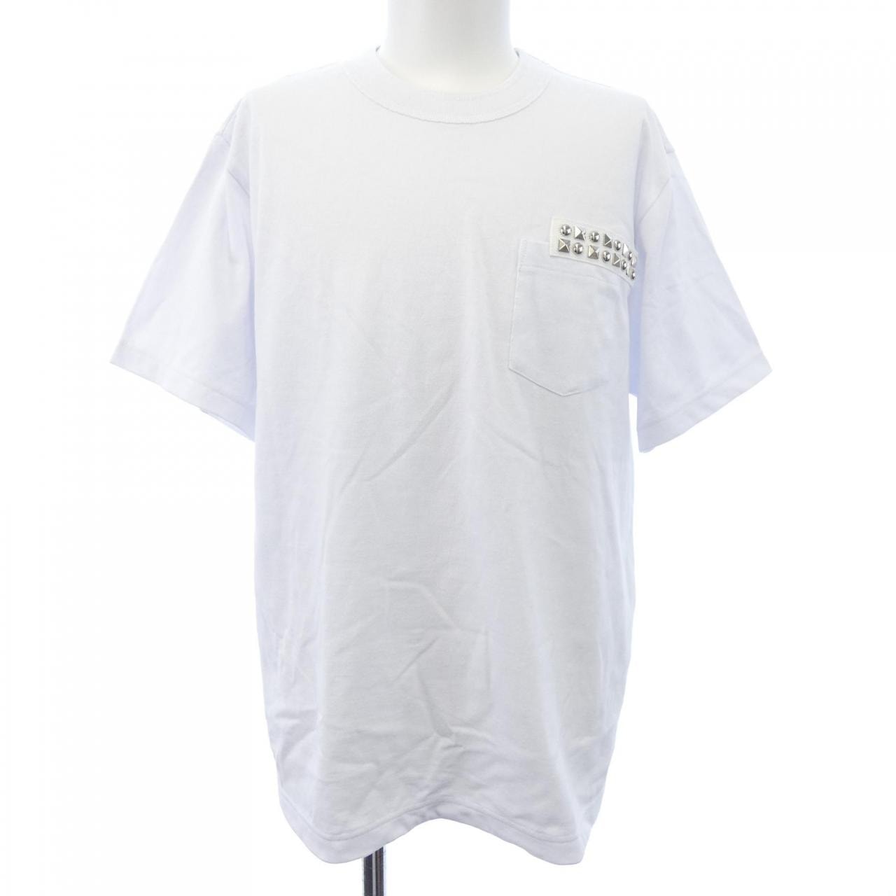 sacai Studded Cotton Jersey T-Shirt "White"