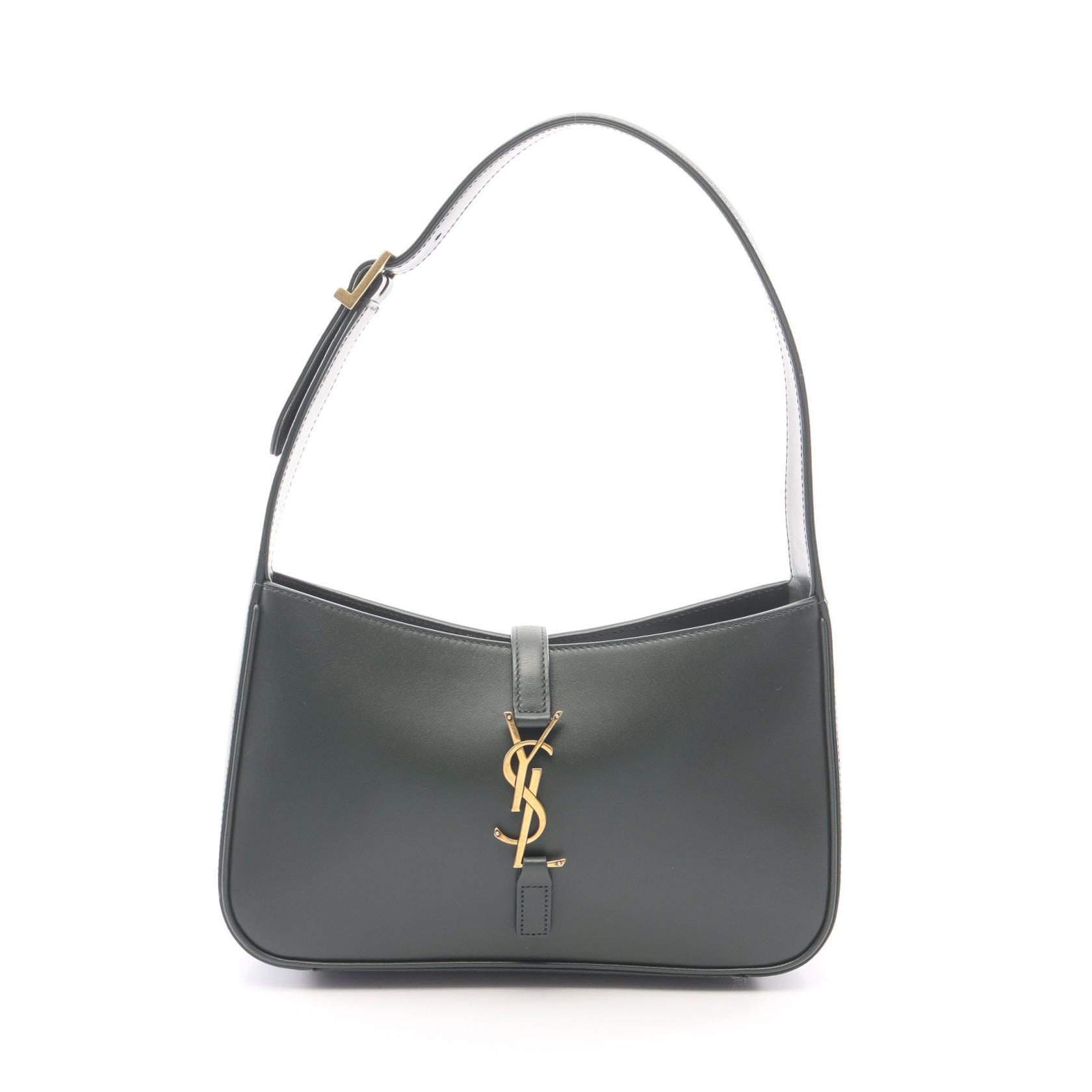 サンローランパリ SAINT LAURENT PARIS LE 5 A 7 ル サンカセット ハンドバッグ バッグ レザー レディース グリーン系 【中古】