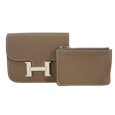 HERMES エルメス 二つ折り財布 コンスタンス スリム エトープ (エトゥープ) エバーカラー(エヴァーカラー) シルバー金具 U刻印 新品未使用