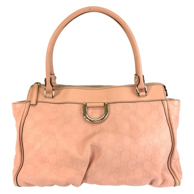 美品 GUCCI グッチ アビー グッチシマ ピンク ゴールド金具 レザー トートバッグ ショルダーバッグ 504239 【中古】