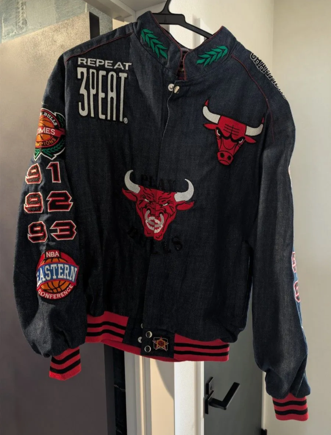 激レア!CHICAGOBULLS/シカゴブルズ/ジェフハミルトン/JEFF HAMILTON/NBA/バスケ/レーシングジャケット/ChampionJacket/チャンピオンジャケット/アメカジ/ストリート/HIP HOP/ヒップホップ/ラッパー/RAPPER