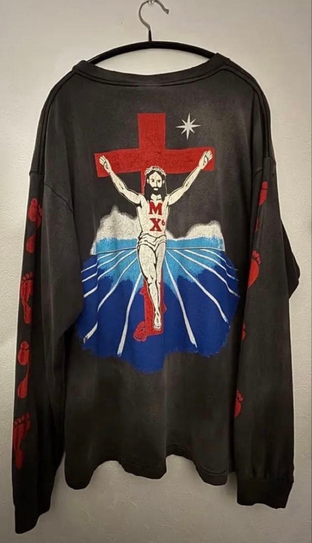 Saint Mxxxxxx LS Tee Foot Print "Black"