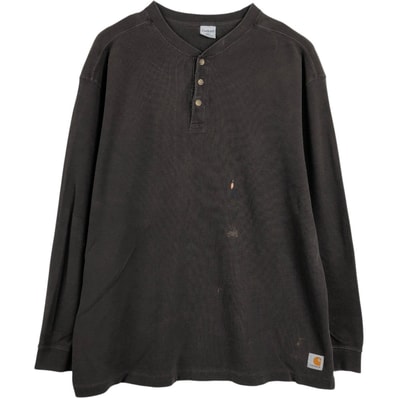 古着 カーハート Carhartt ヘンリーネック サーマルロンT ワッフル メンズXL相当/eaa677733
