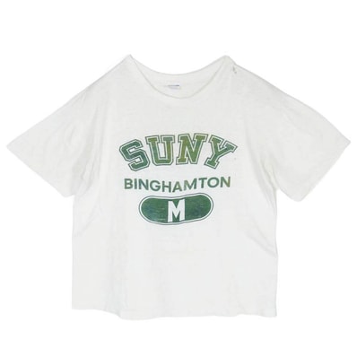 Champion チャンピオン ヴィンテージ 70s バータグ プリント 半袖 Tシャツ ホワイト系 M【中古】