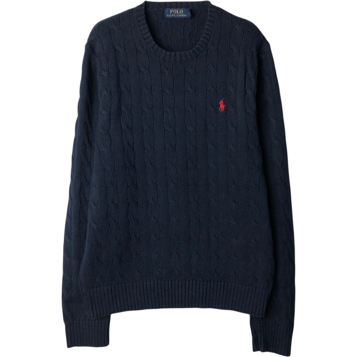 古着 ラルフローレン Ralph Lauren POLO RALPH LAUREN ケーブル編み コットンニットセーター メンズM相当/eaa627474