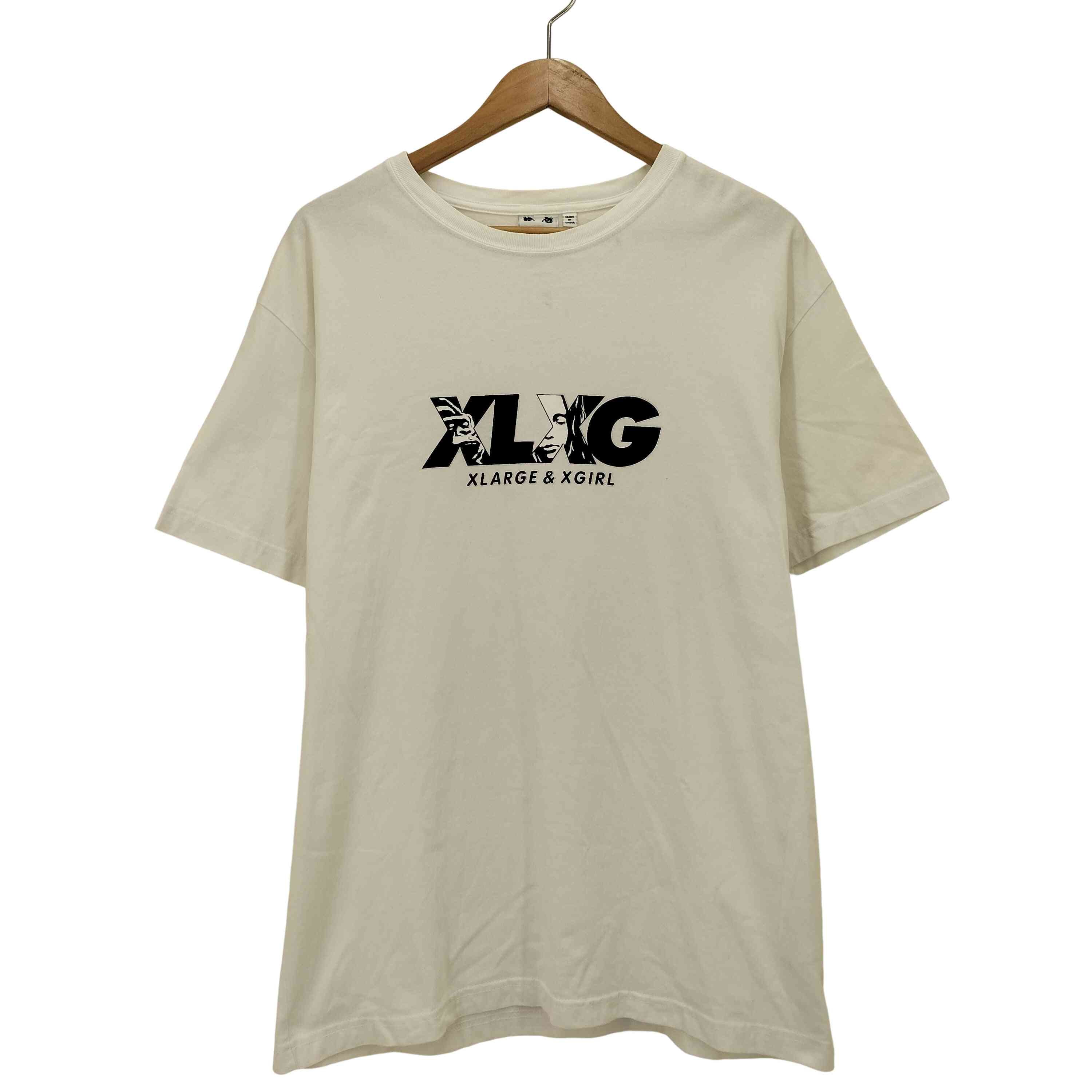 D (傷や汚れあり)】フロントプリント クルーネックTシャツ