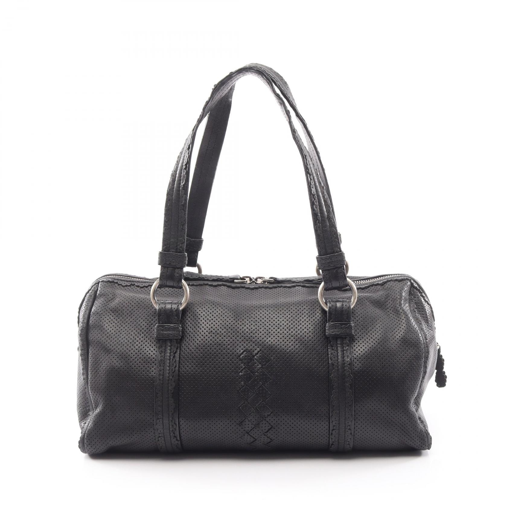 ボッテガヴェネタ BOTTEGA VENETA イントレチャート ハンドバッグ バッグ レザー レディース ブラック系 137345 【中古】