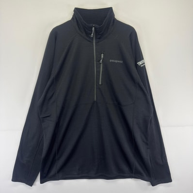 古着 パタゴニア patagonia フリースジャケット R1 大きいサイズ ワンポイント ハーフジップ トレーナー 胸ポケ 2XL ブラック メンズ