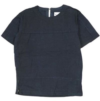 新品 KUON クオン 日本製 BORO PULLOVER 襤褸プルオーバーシャツ 2001-SH01 L DARK NAVY 半袖 久遠 定価55,000円 トップス g26435