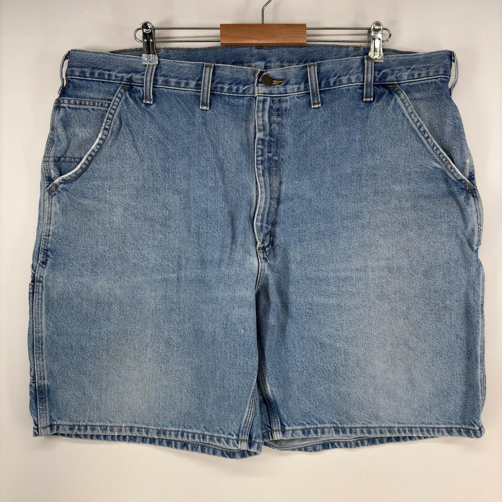 古着 カーハート Carhartt デニム ショートパンツ ペインター ワンポイント ジップ ハーフパンツ 大きいサイズ w44  ブルー メンズ