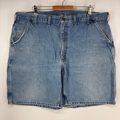 古着 カーハート Carhartt デニム ショートパンツ ペインター ワンポイント ジップ ハーフパンツ 大きいサイズ w44 ブルー メンズ