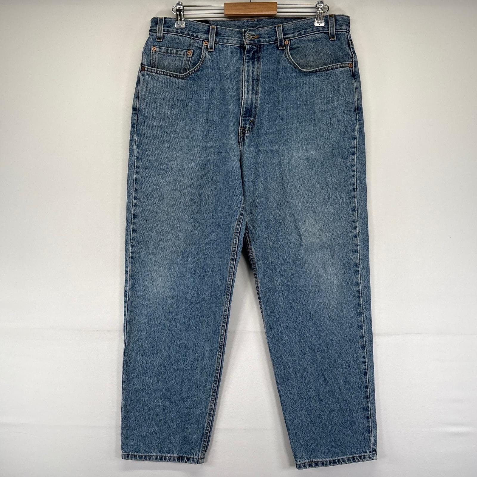 중고 리바이스 USA 데님 팬츠 550 테이퍼드 지퍼 플라이 5 포켓 진 w38 L30 블루 남성