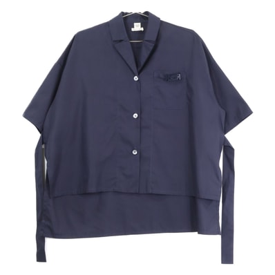 エルメス 【美品/国内正規】3E3612D8 ポケットH金具 半袖シャツ 34