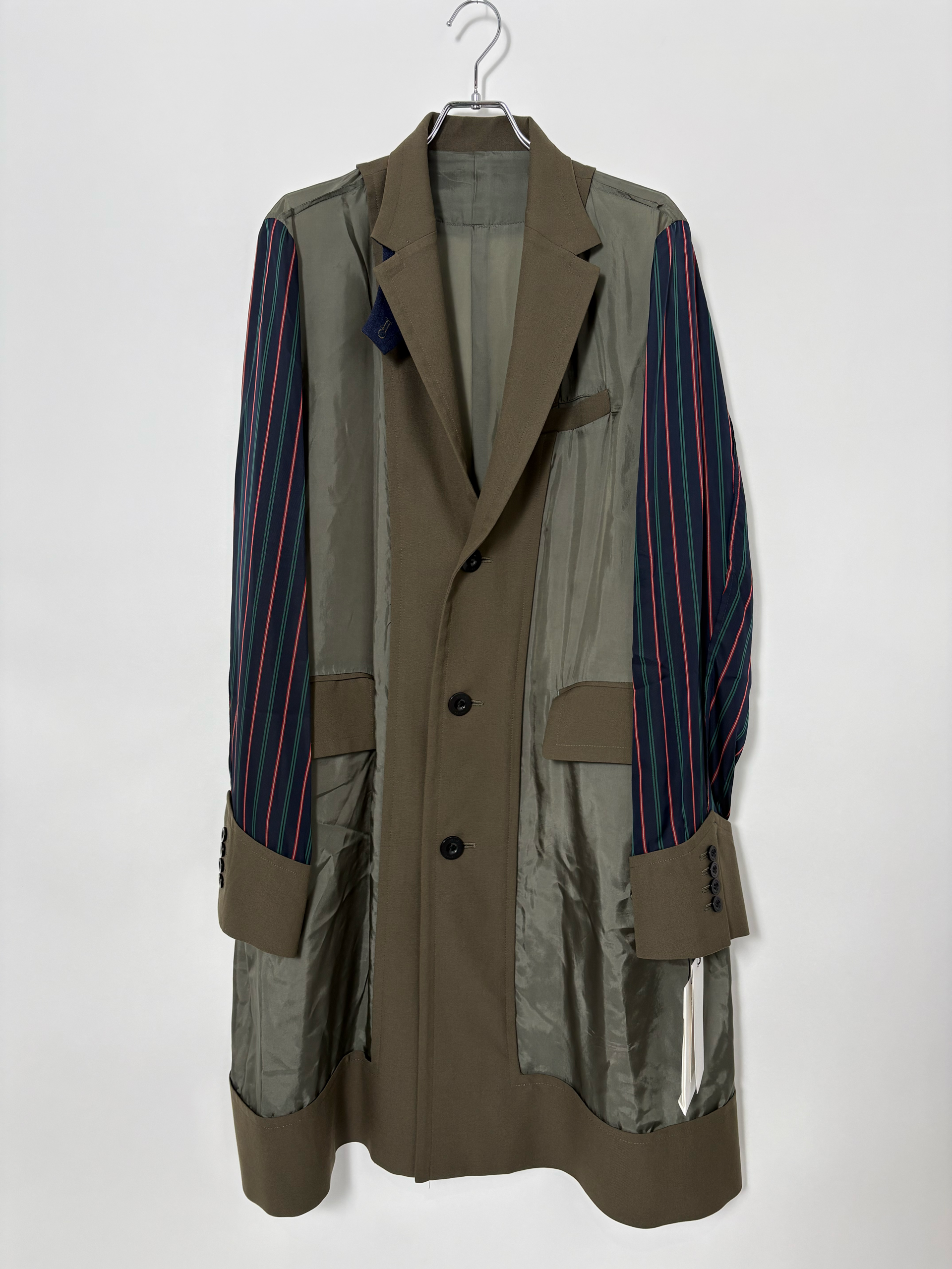 sacai 21ss Suiting Coat Olive×navy