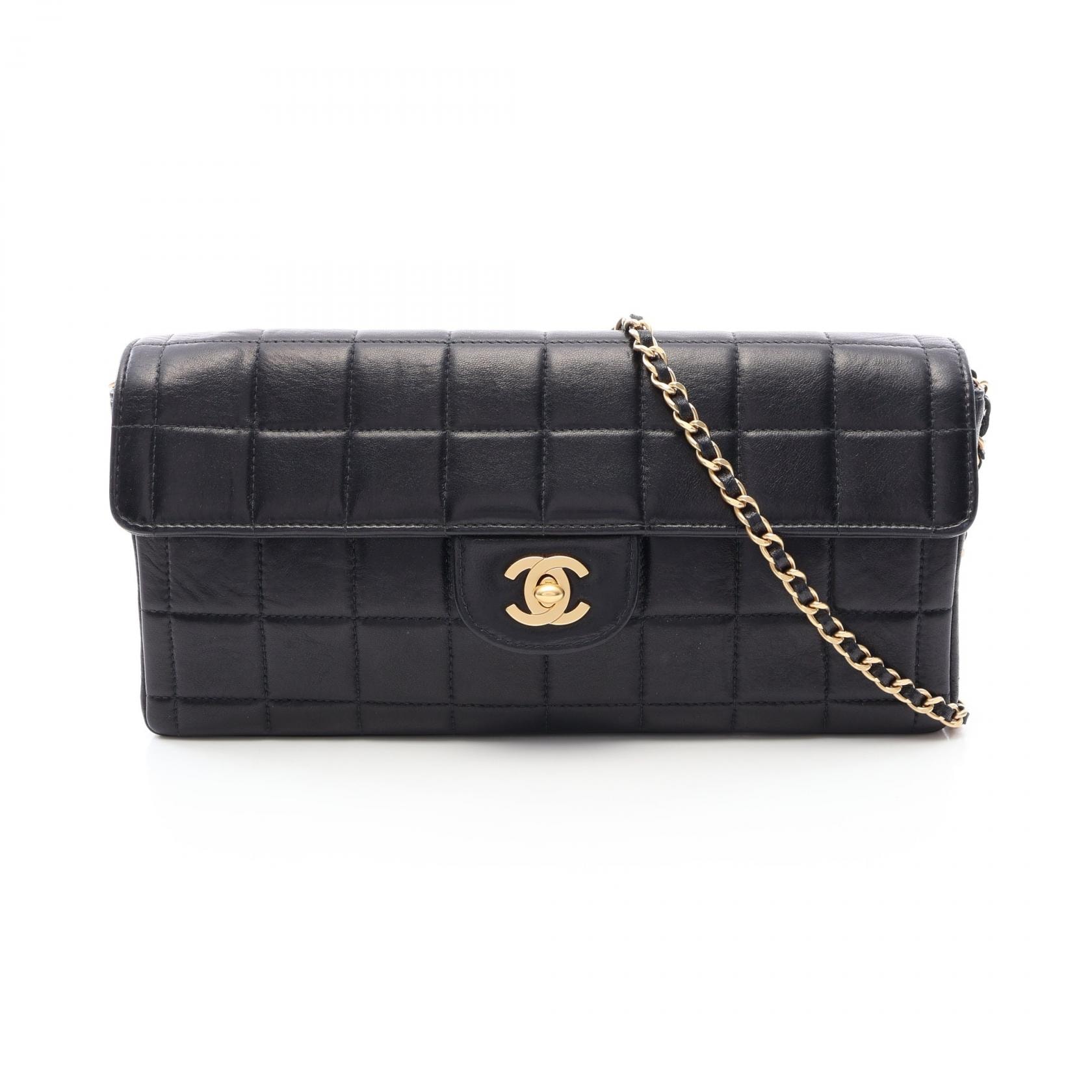 シャネル CHANEL チョコバー ショルダーバッグ バッグ ラムスキン(羊革) レディース ブラック系 A15316 【中古】